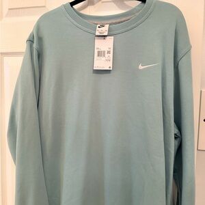 NWT Nike Men's XXL Solo Swoosh Fleece Crew sweatshirt in the Turquoise color
